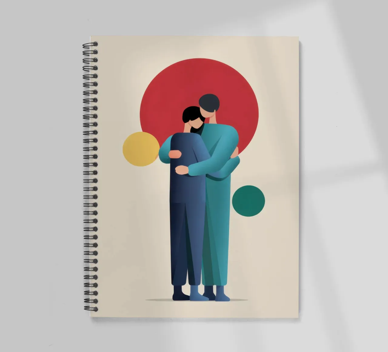 Minimalist Loving Hug spiral notebook by Giant Foxs