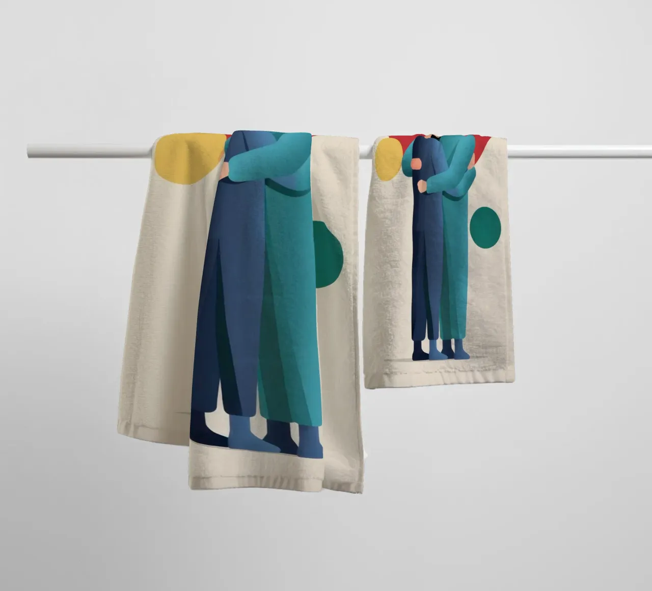 Abbraccio amorevole minimalista asciugamano da bagno da Giant Foxs