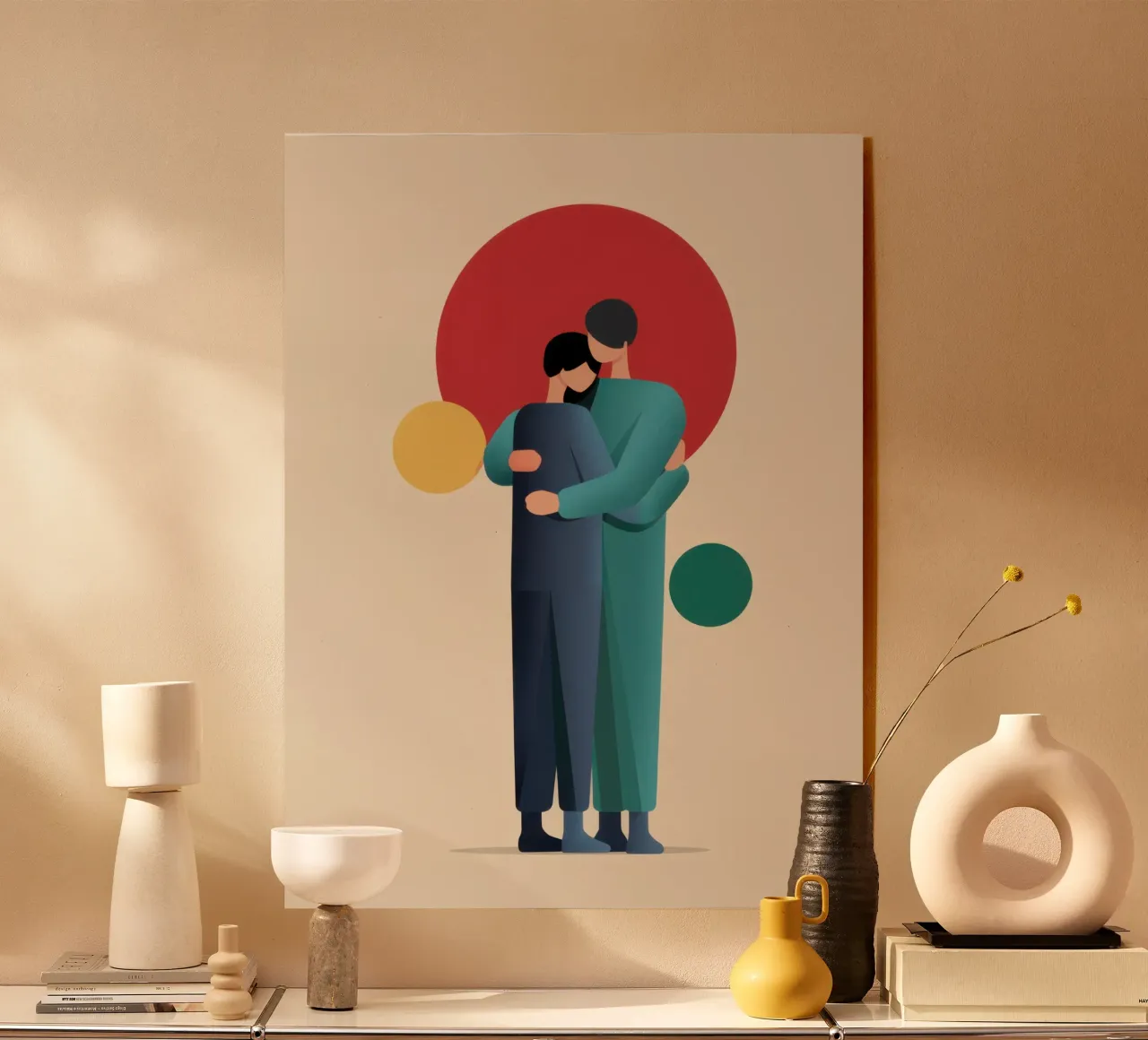Minimalistische liefdevolle knuffel acryl van Giant Foxs