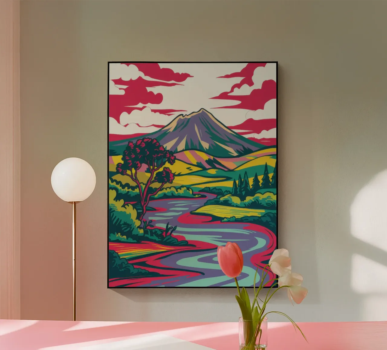 Fiume Nuvola Cremisi plexiglass da Dream Gesso