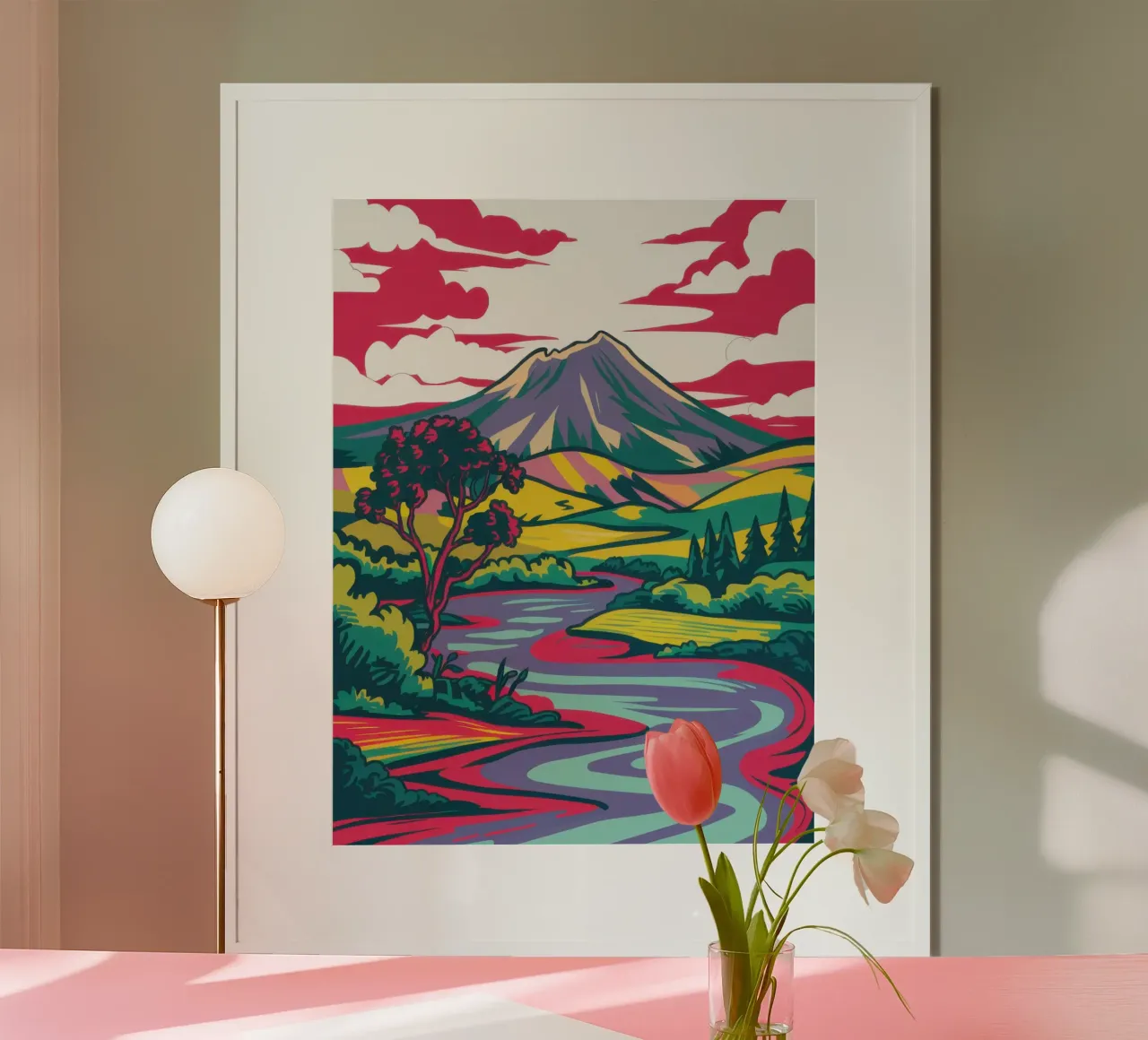 Fiume Nuvola Cremisi poster da Dream Gesso