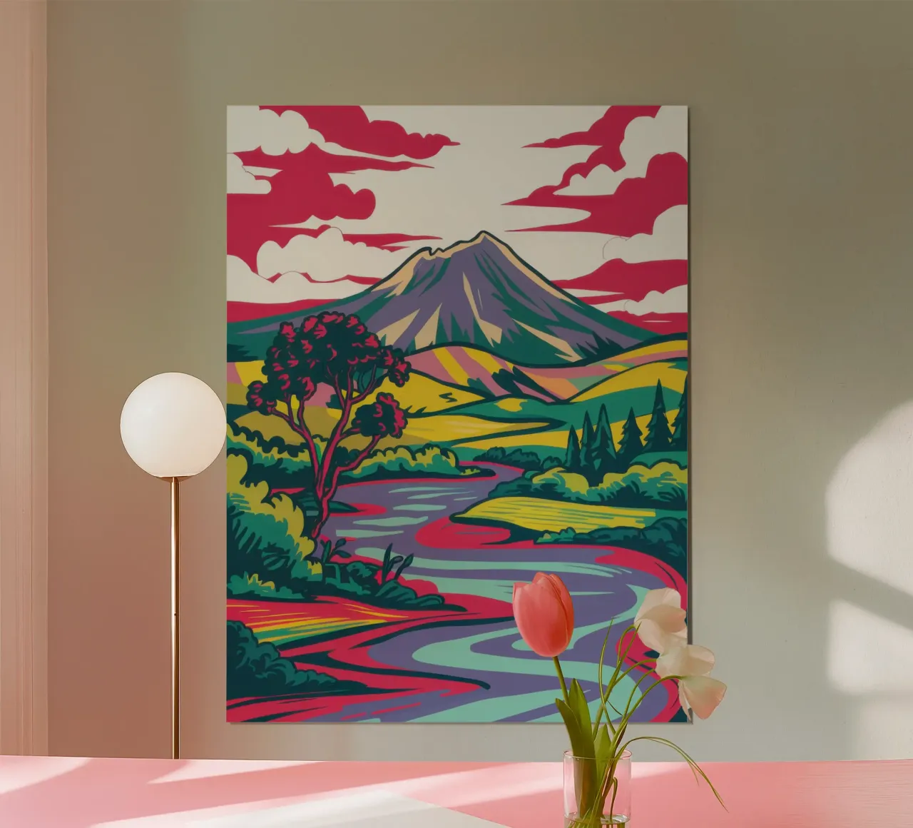 Fiume Nuvola Cremisi poster da Dream Gesso
