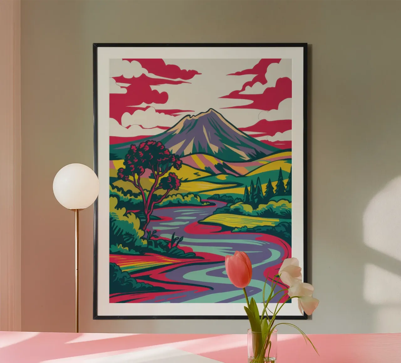 Fiume Nuvola Cremisi poster da Dream Gesso