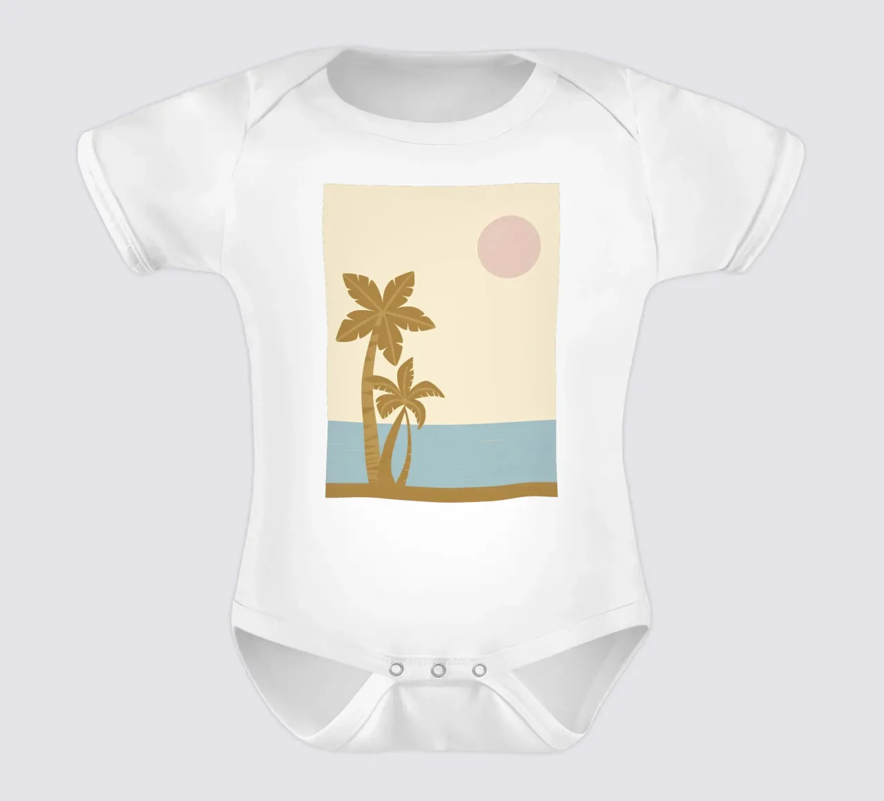Minimalist Palm Silhouette short-sleeve baby romper by Reds Jays