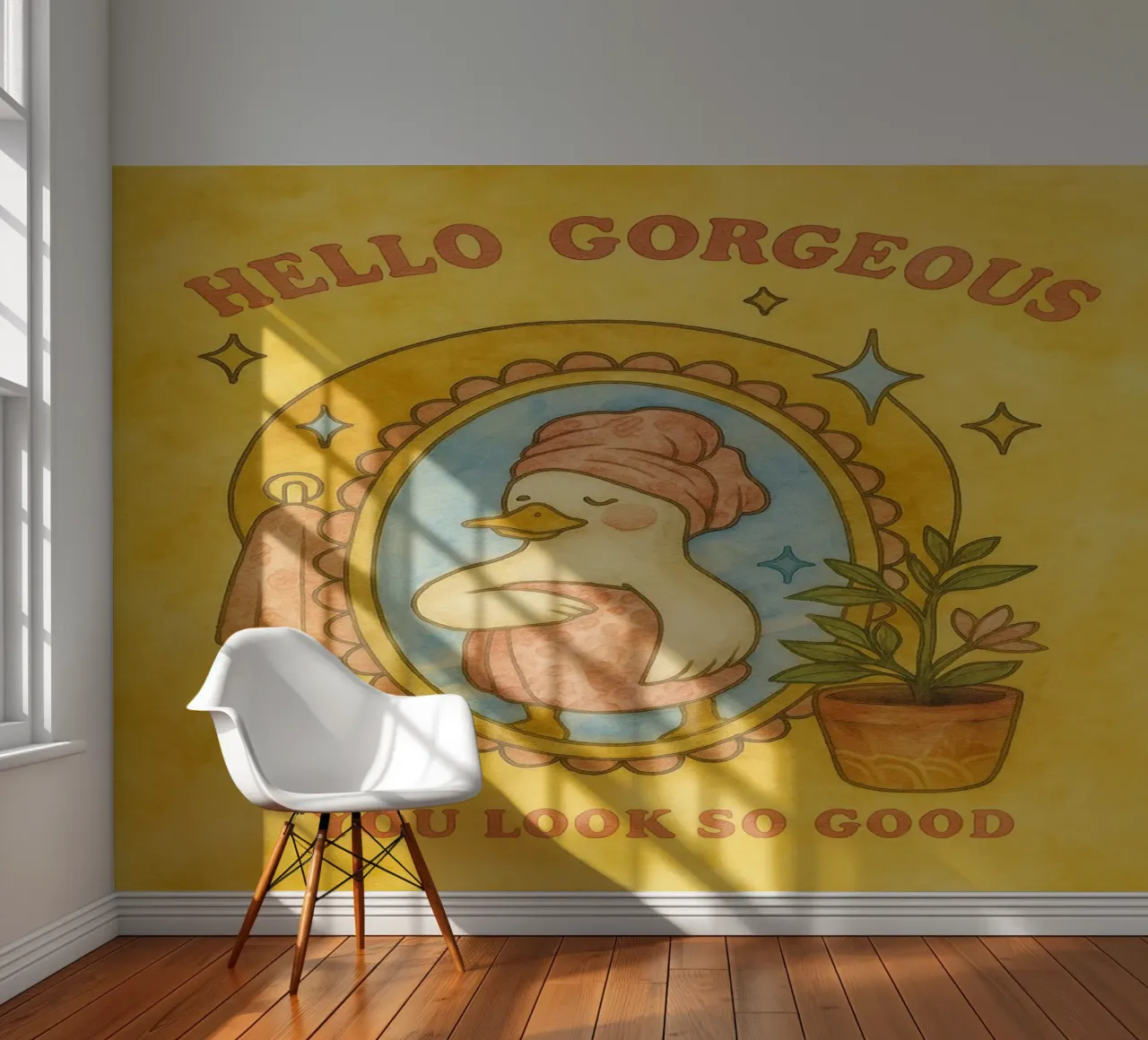 Funny Duck hello gorgeous photo wallpaper by Mirage