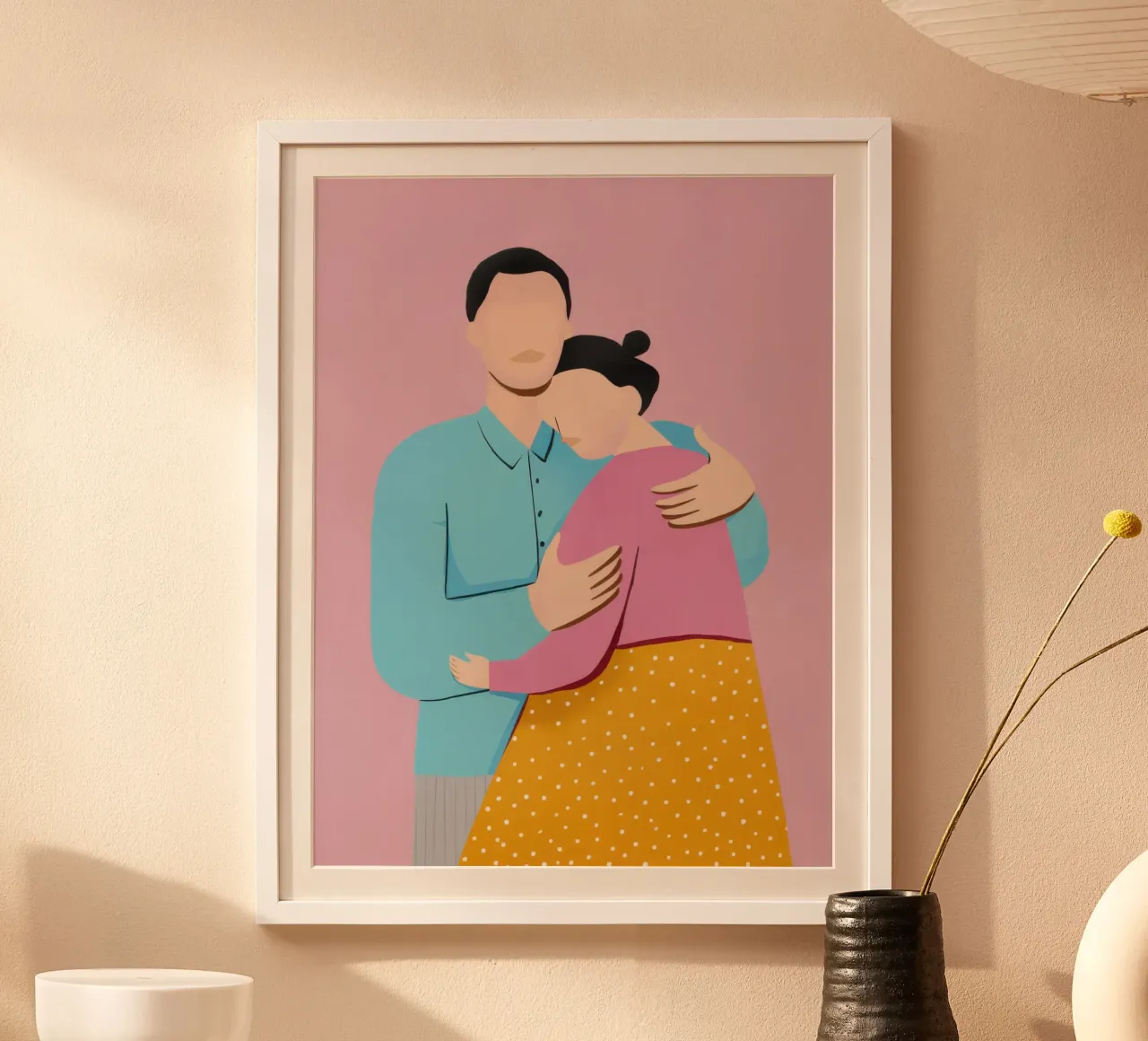 Abbraccio cromatico del comfort poster con telaio in plastica da Giant Foxs