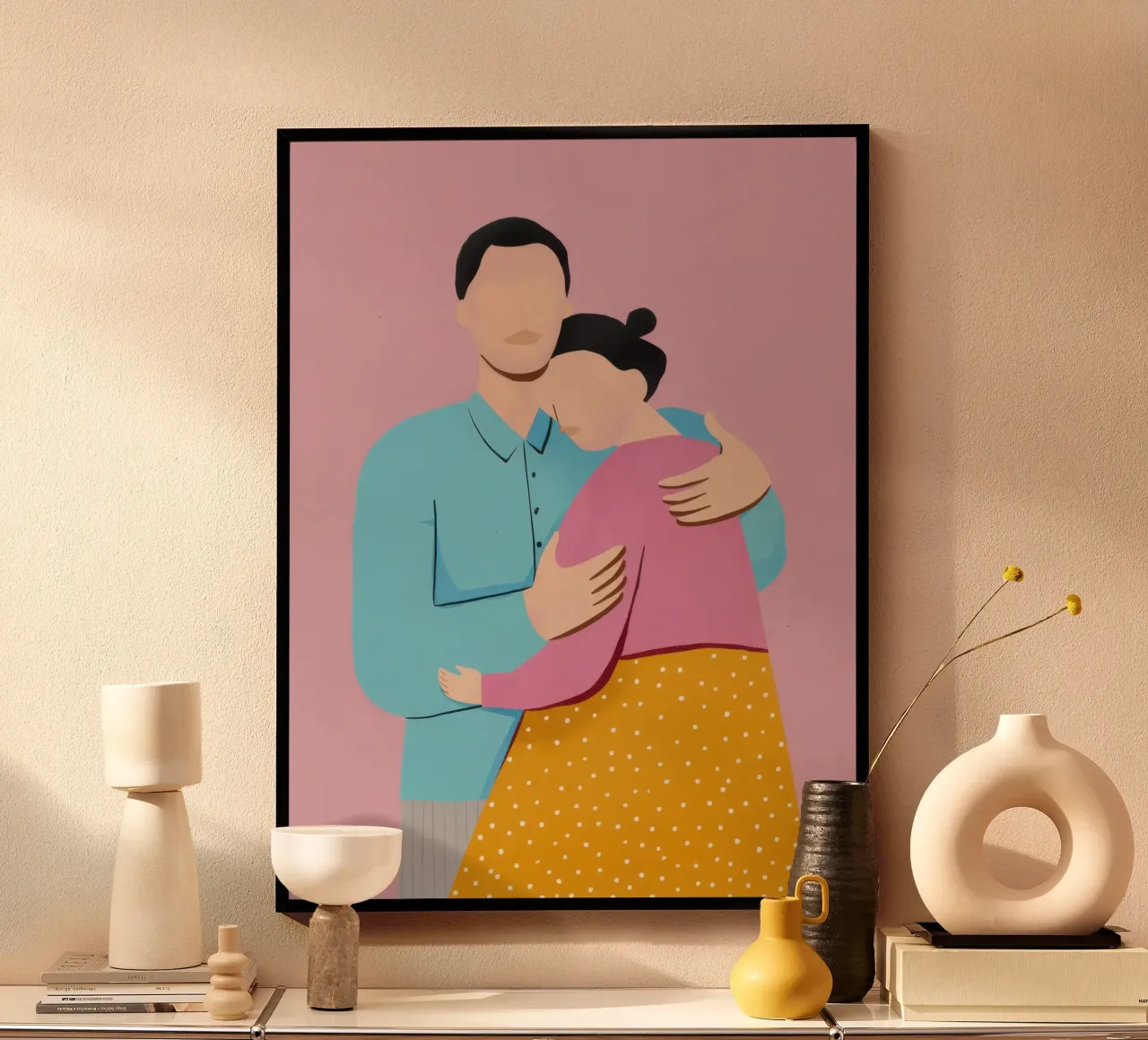 Abbraccio cromatico del comfort poster con telaio in plastica da Giant Foxs