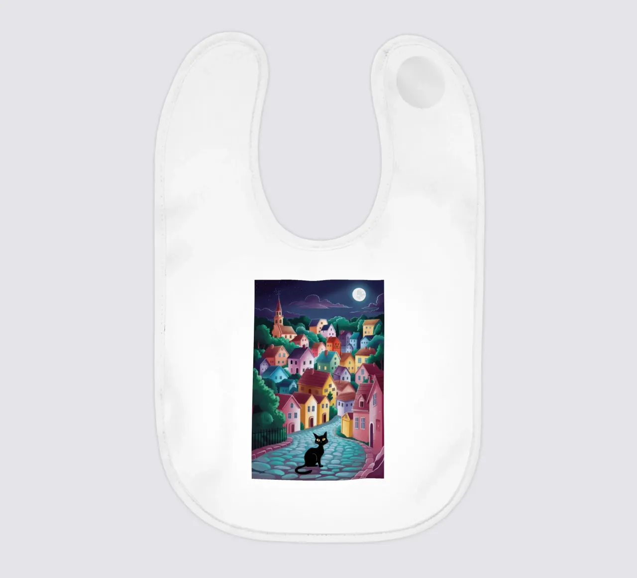 Nocturne Cobblestone Cat baby bib by Monuments Fire