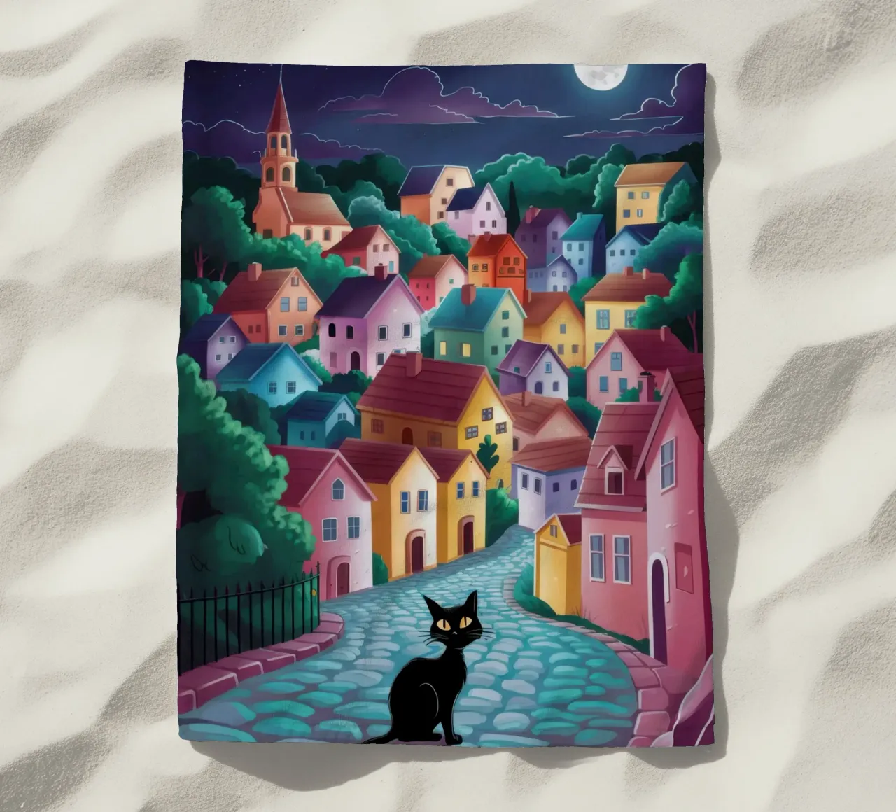 Gatto notturno telo mare da Monuments Fire