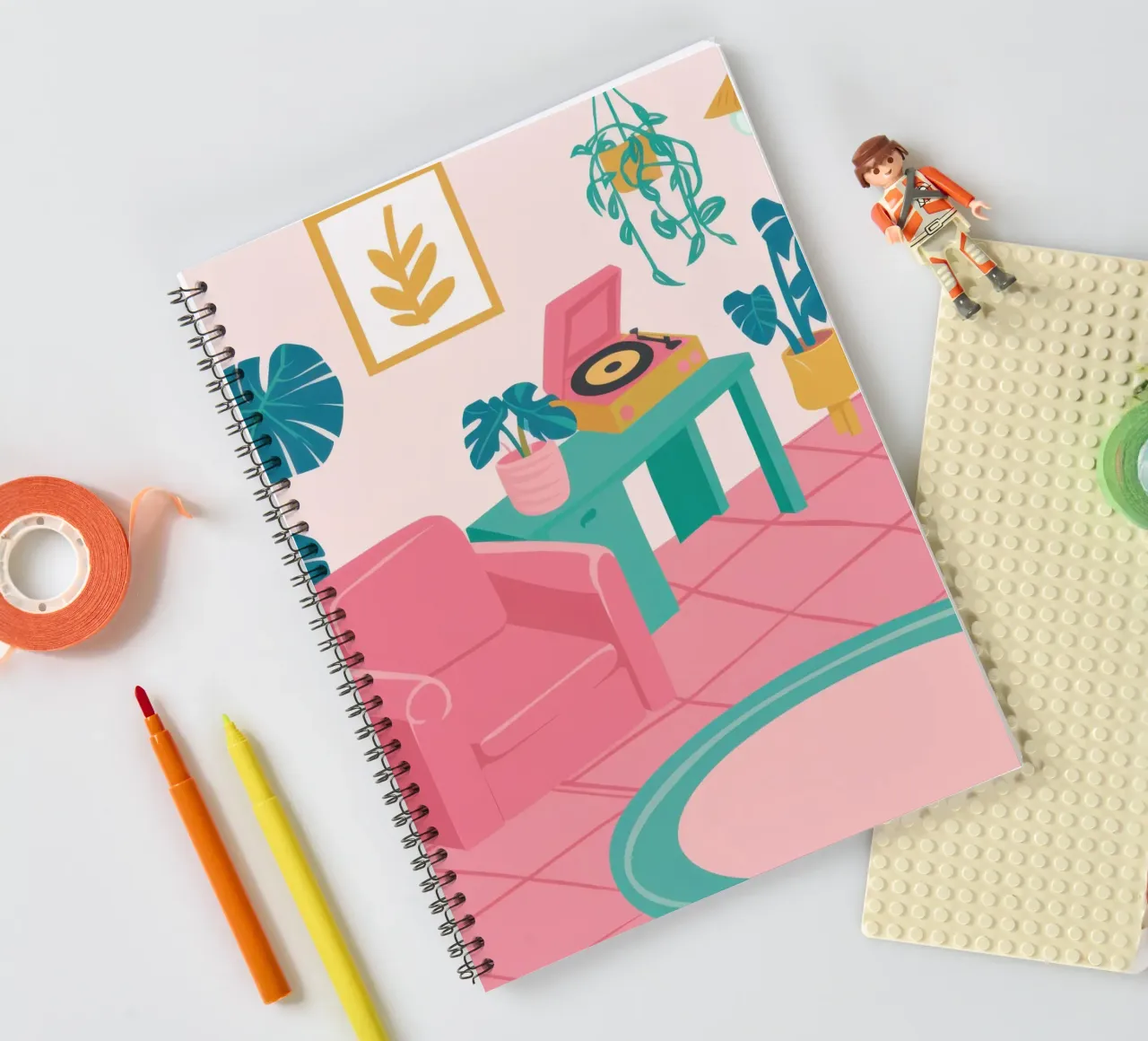 Roseate Vinyl Room spiral notebook by Reds Jays