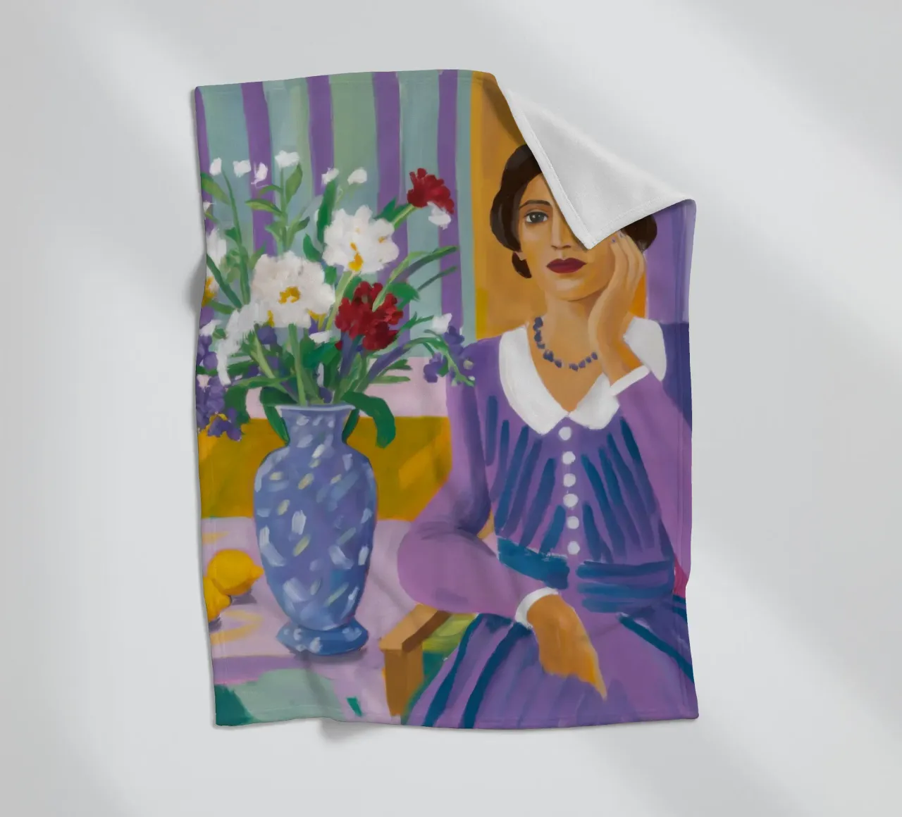 La signora in viola coperta in pile da Ink Pulse