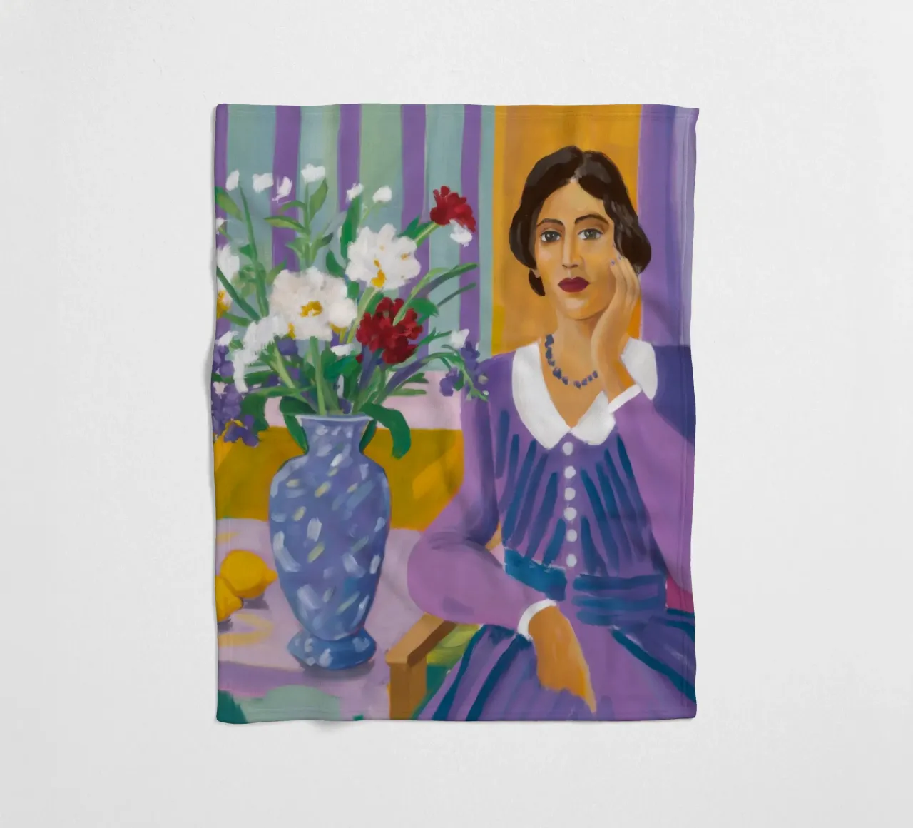 La signora in viola coperta in pile da Ink Pulse
