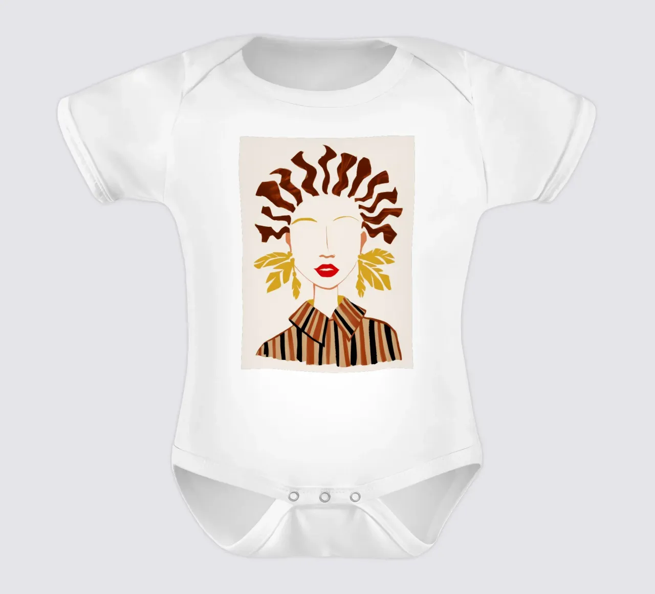Abstract Waveform Portrait short-sleeve baby romper by Mythy Brush