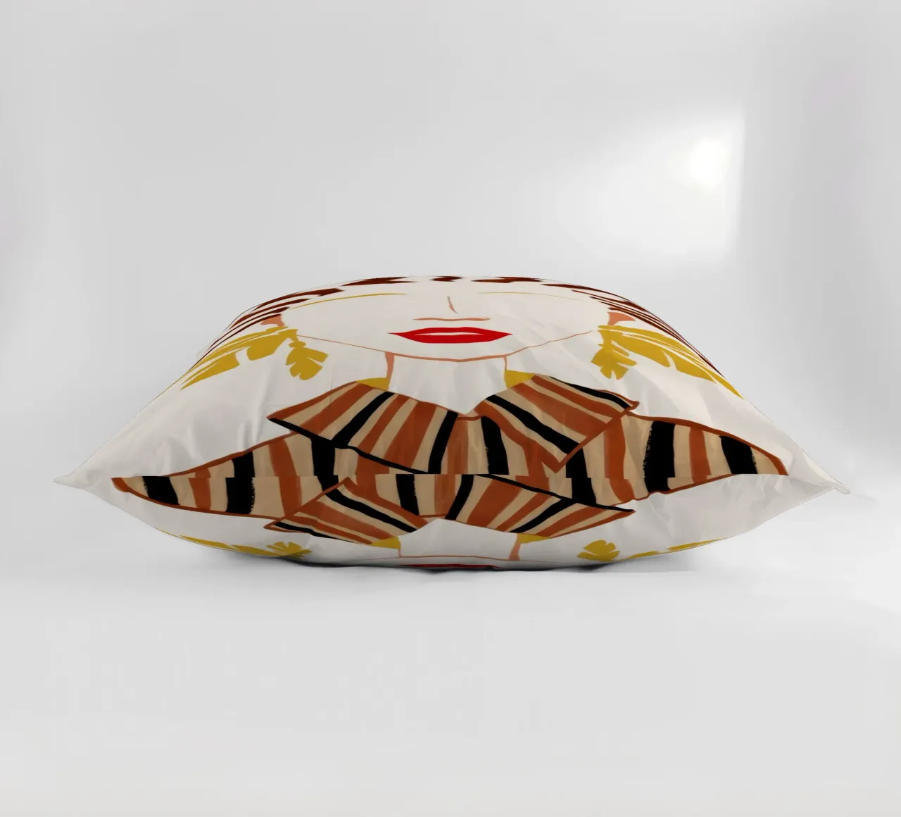 Abstract Waveform Portrait decorative cushion by Mythy Brush