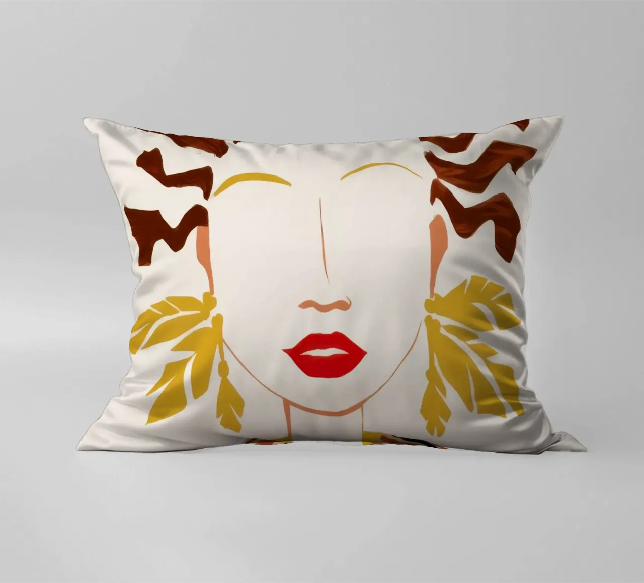 Abstract Waveform Portrait decorative cushion by Mythy Brush