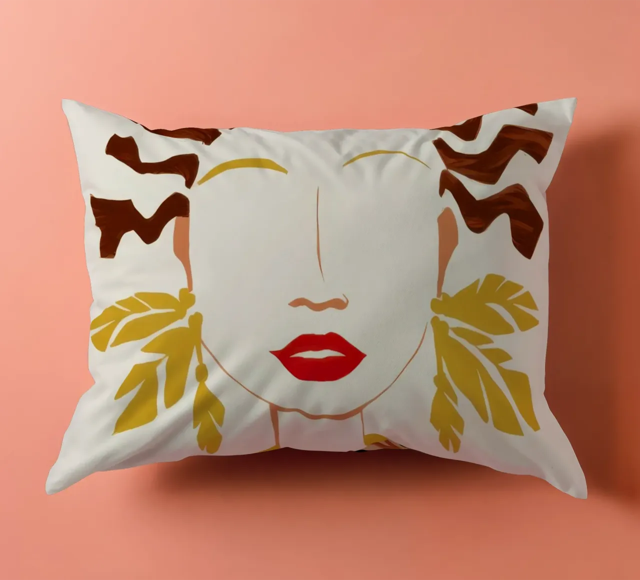Abstract Waveform Portrait decorative cushion by Mythy Brush