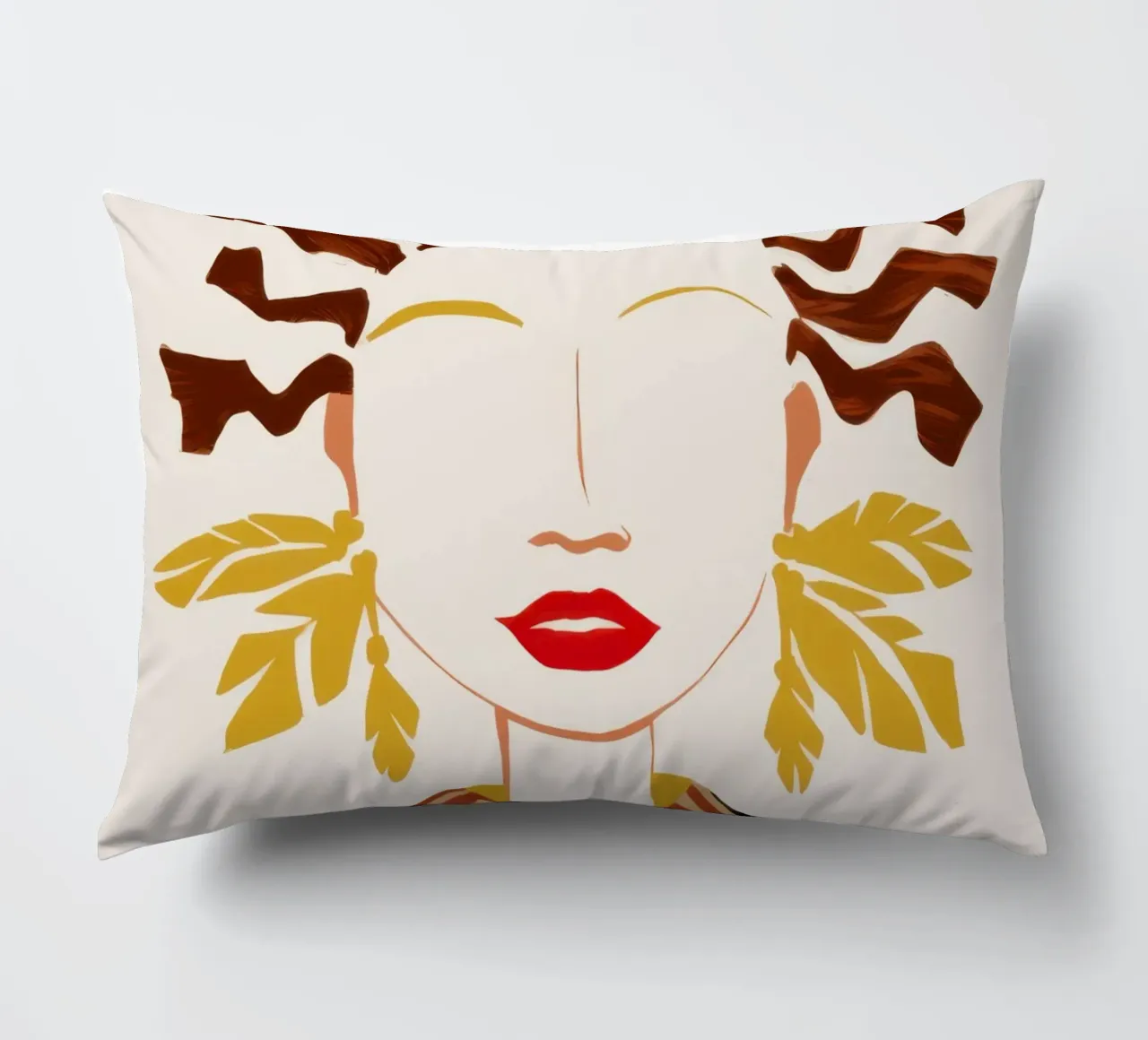 Abstract Waveform Portrait decorative cushion by Mythy Brush