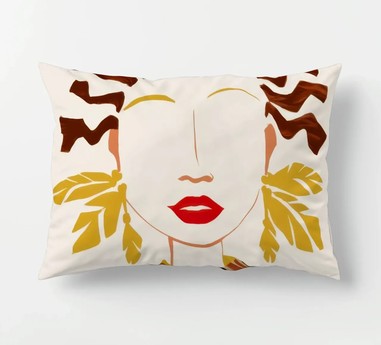 Abstract Waveform Portrait decorative cushion by Mythy Brush