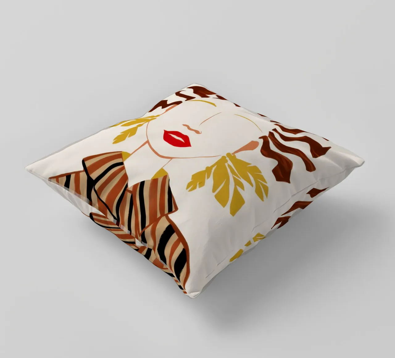 Abstract Waveform Portrait decorative cushion by Mythy Brush
