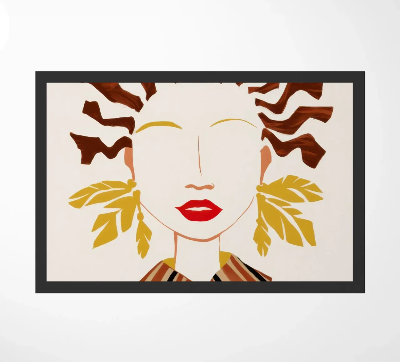 Abstract Waveform Portrait doormat by Mythy Brush
