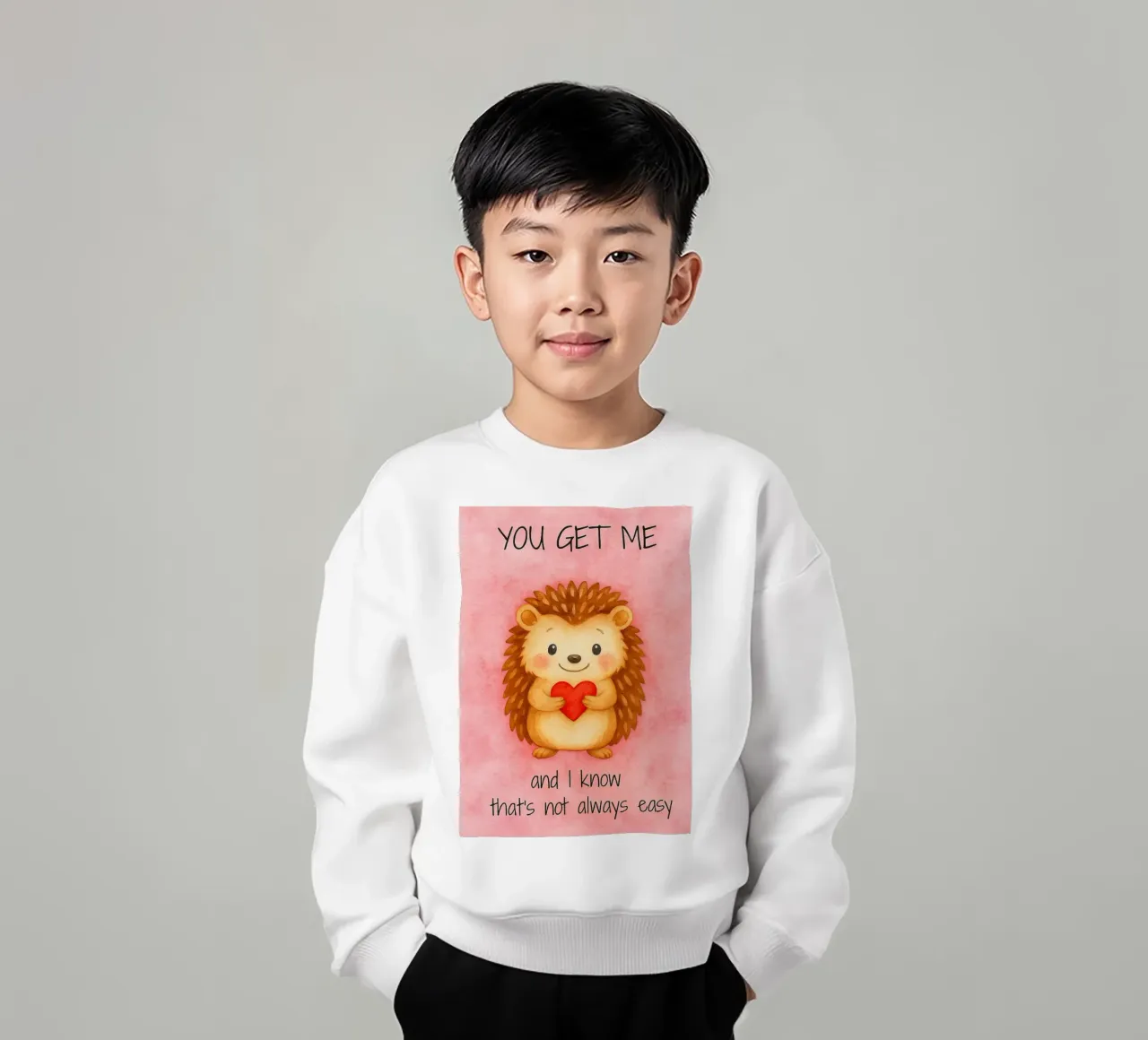 Funny Hedgehod you get me kids sweatshirt by Mirage