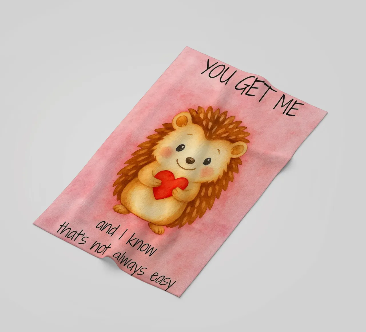 Funny Hedgehod you get me beach towel by Mirage