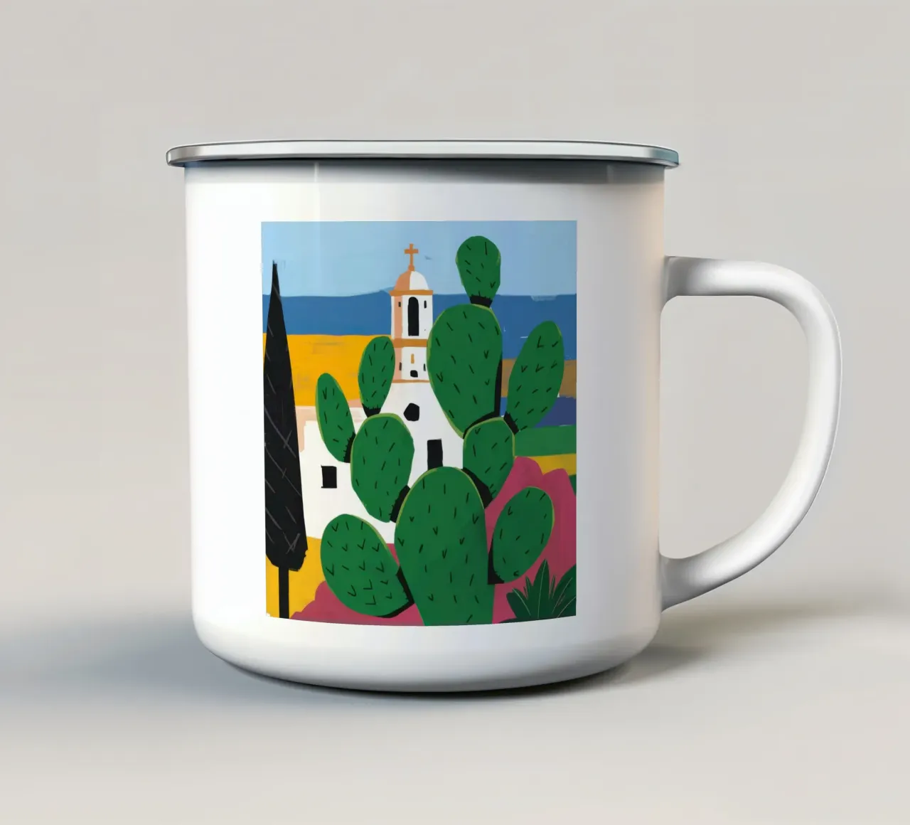 Missione Cactus Solitude tazza in smalto da Rain Balance