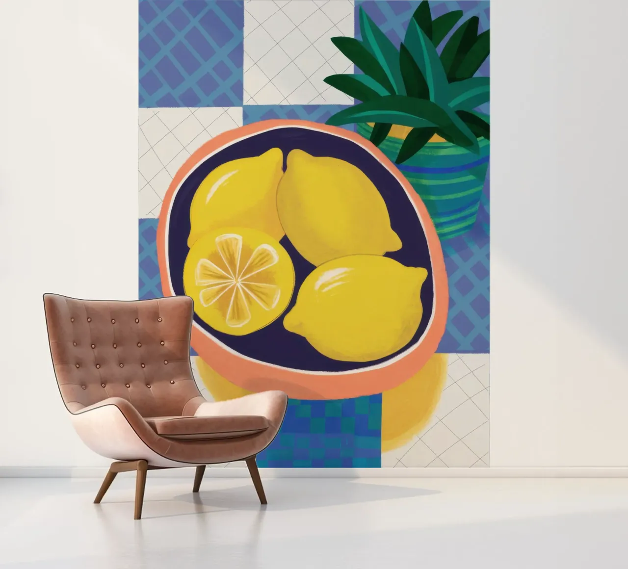 Checkered Citrus Stillness photo wallpaper by Dream Gesso