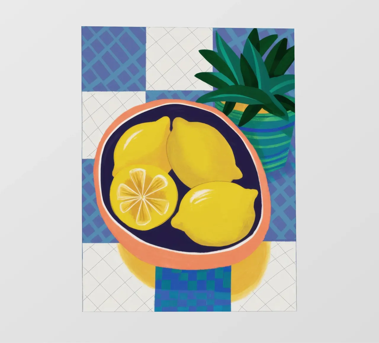 Checkered Citrus Stillness photo wallpaper by Dream Gesso