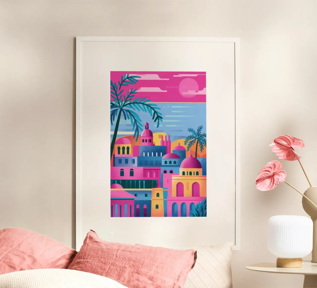 Paesaggio urbano a cupola fucsia carta hahnemühle da Reds Jays