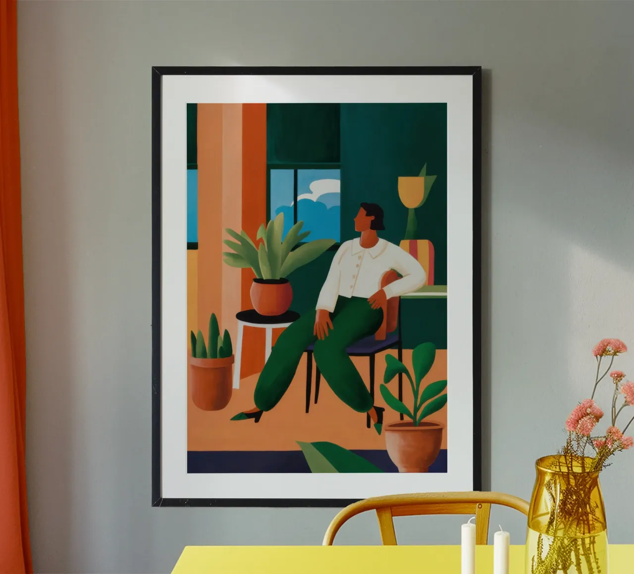 Il riposo delle piante poster con telaio in legno da Ink Pulse