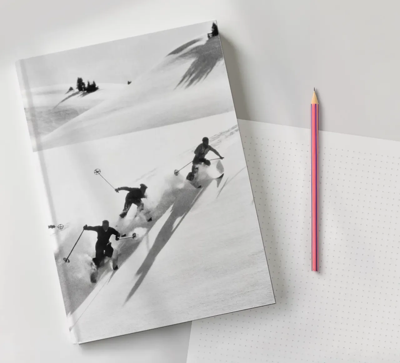 Six Skiers on the Downhill Run notebook by vintgeseyn
