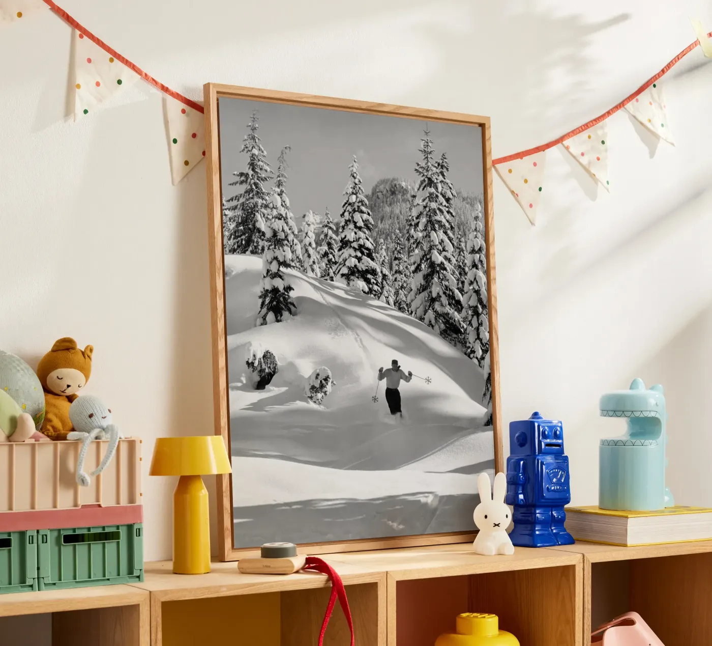 Skier in The Snow plexiglass da vintgeseyn