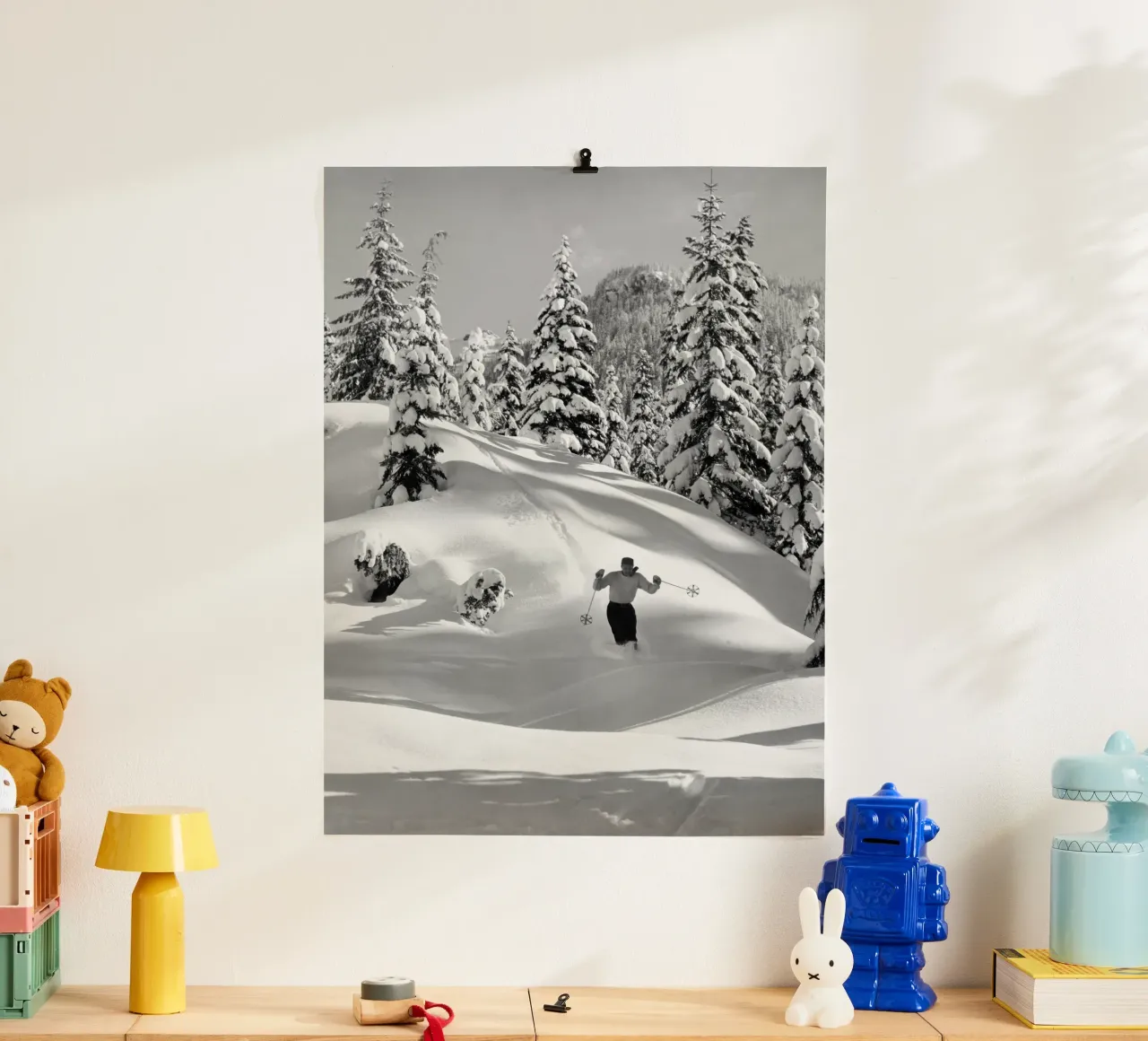Sciatore sulla neve carta hahnemühle da vintgeseyn
