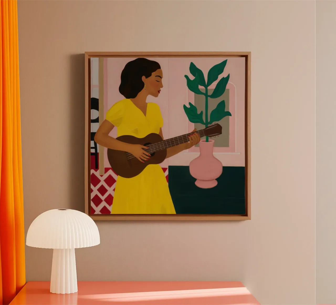Serenata en azafrán lienzo de Dream Gesso