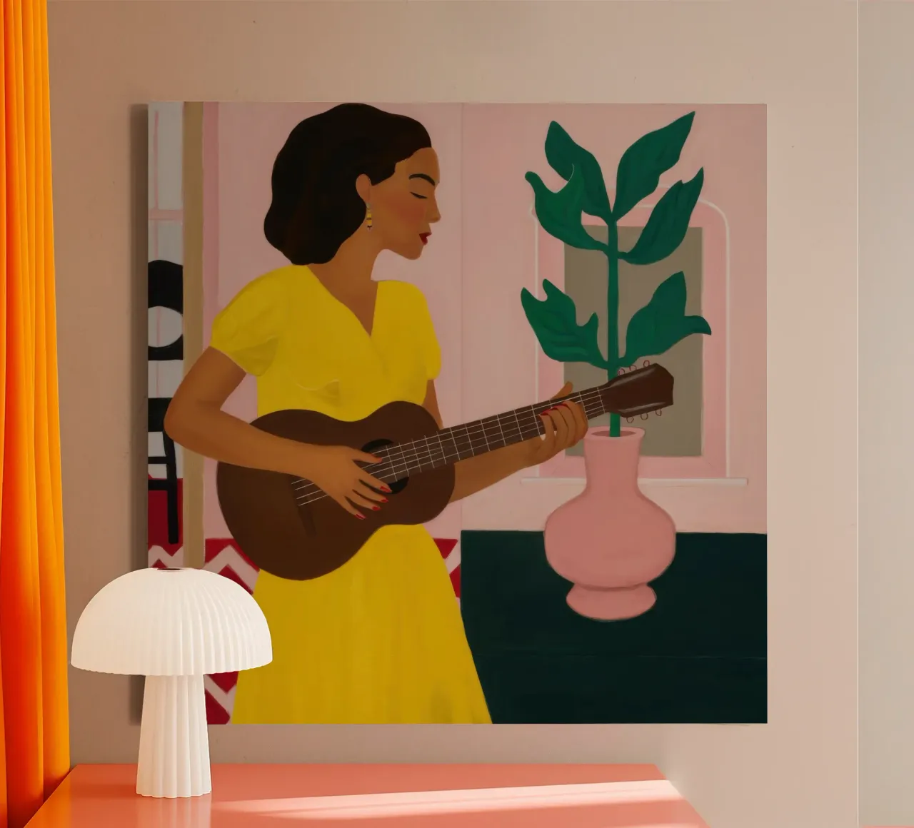 Serenata en azafrán lienzo de Dream Gesso