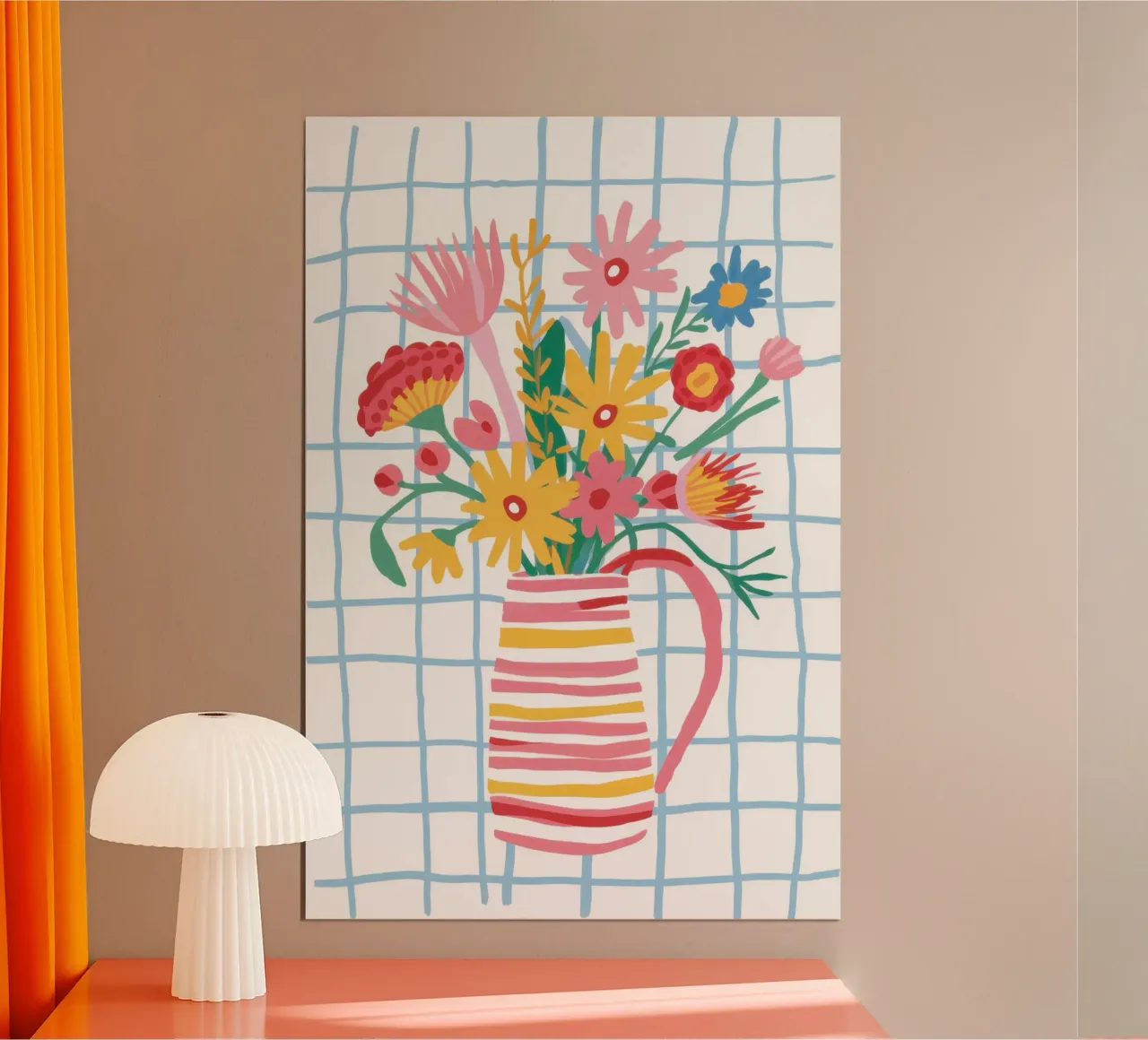 Checkered Pitcher Posies hahnemühle by Reds Jays