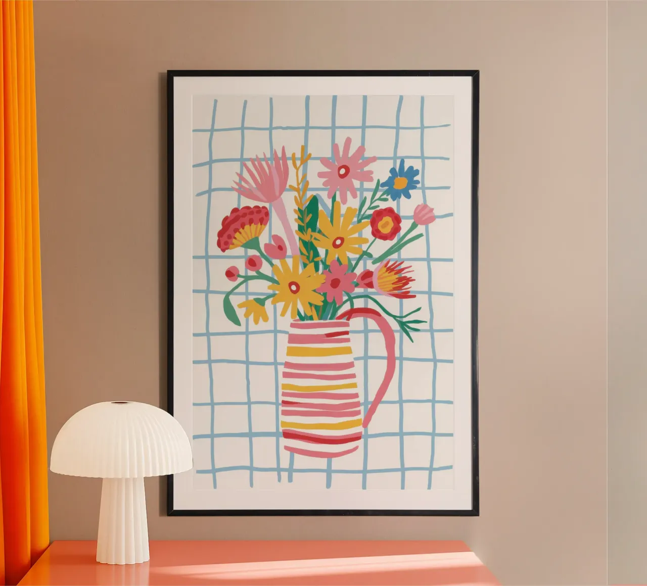 Checkered Pitcher Posies hahnemühle by Reds Jays