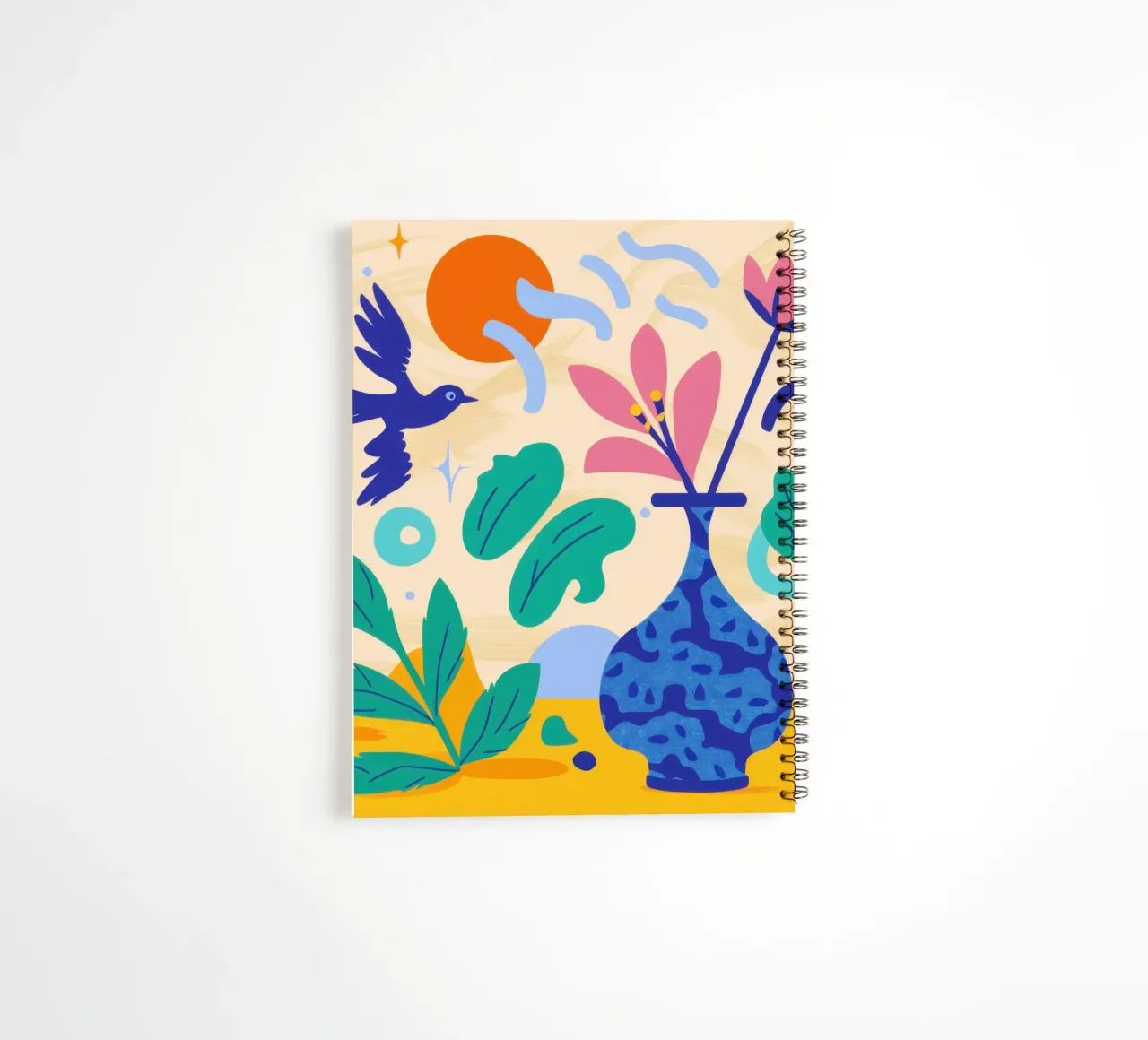 Florero Folklore cuaderno de espiral de Mythy Brush