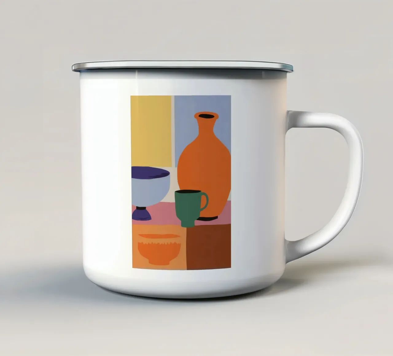 Terracotta Vase Tableau tazza in smalto da Giant Foxs