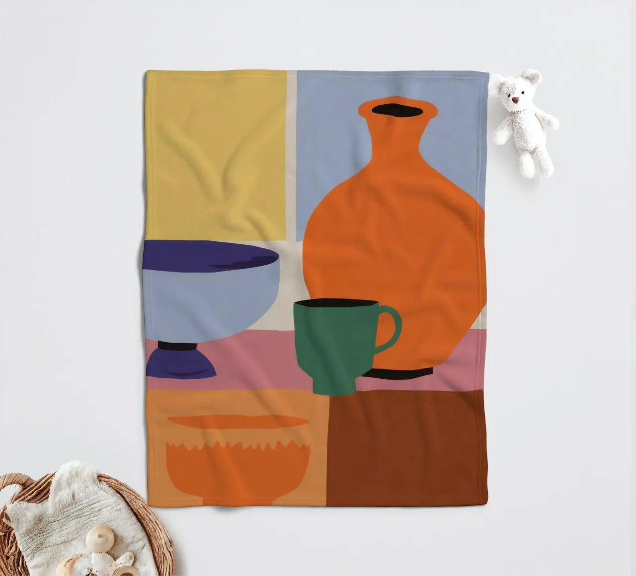 Terracotta Vase Tableau coperta in pile da Giant Foxs