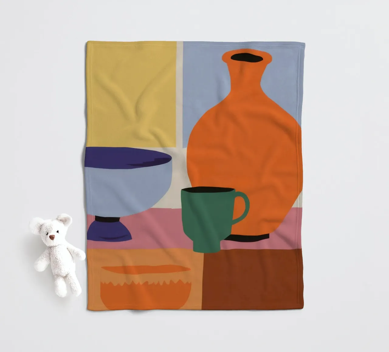 Terracotta Vase Tableau coperta in pile da Giant Foxs
