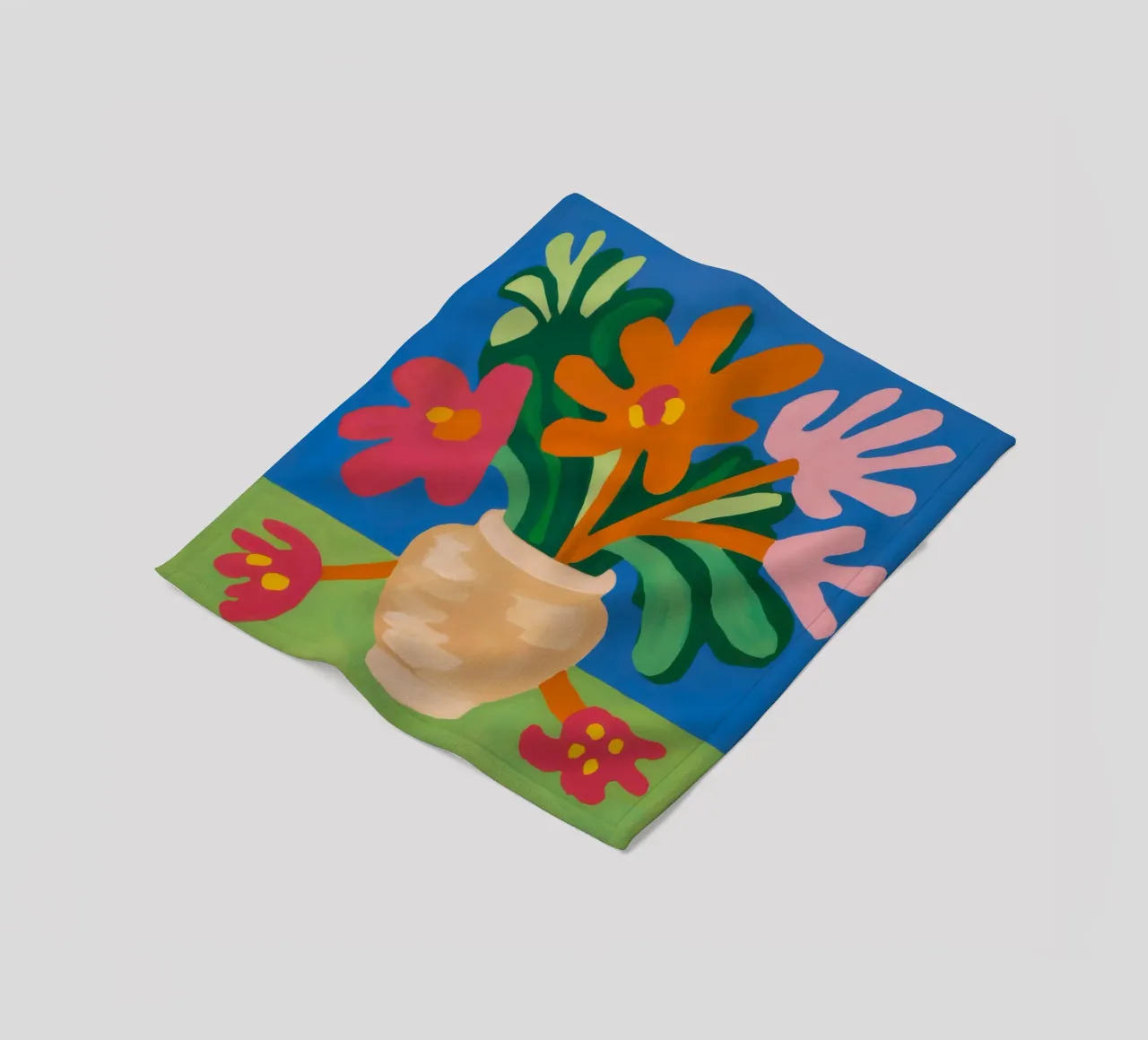 Earthenware Flora Burst fleece blanket by Rain Balance
