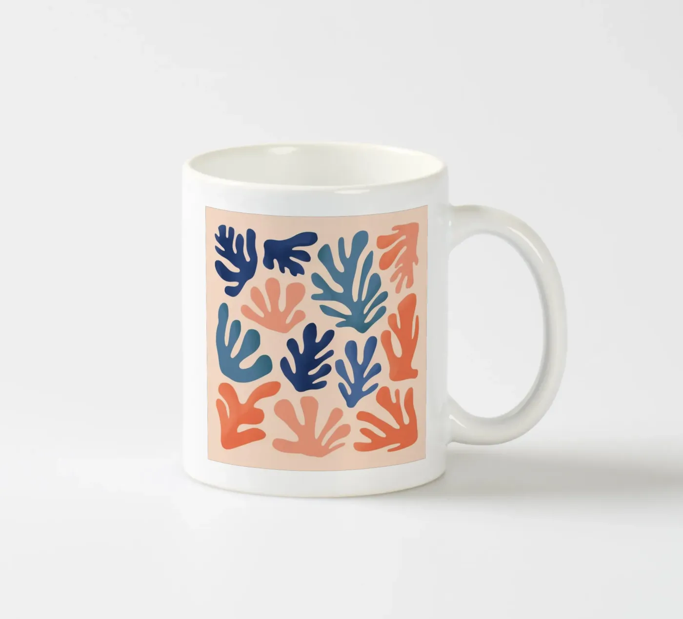 Cerulean Leaf Dance ceramic mug by Reds Jays