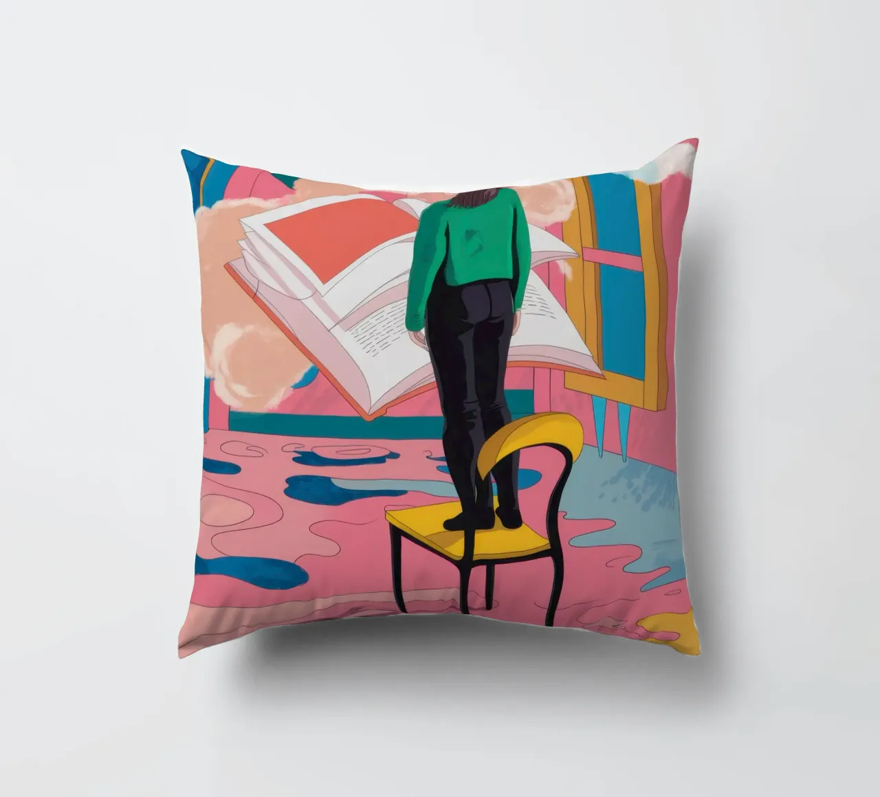 Chromatic Window Contemplation decorative cushion by Dream Gesso