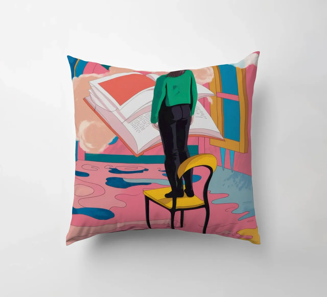 Chromatic Window Contemplation decorative cushion by Dream Gesso