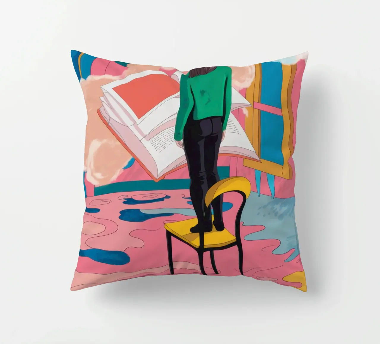 Chromatic Window Contemplation decorative cushion by Dream Gesso