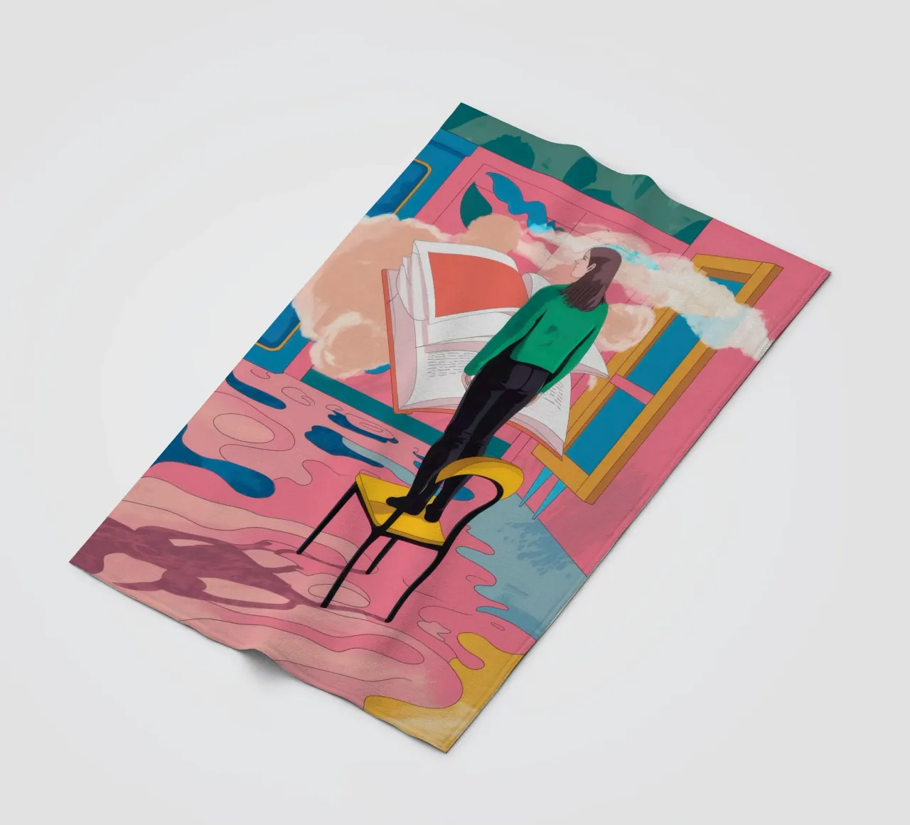 Chromatic Window Contemplation fleece blanket by Dream Gesso