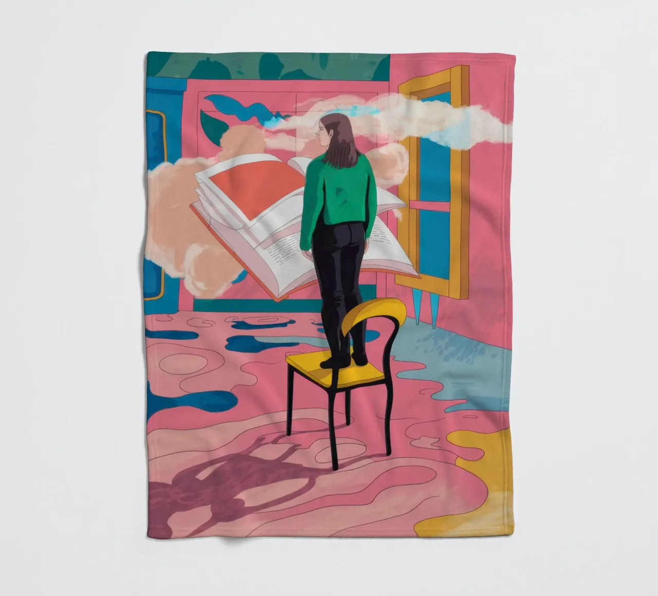 Chromatic Window Contemplation fleece blanket by Dream Gesso