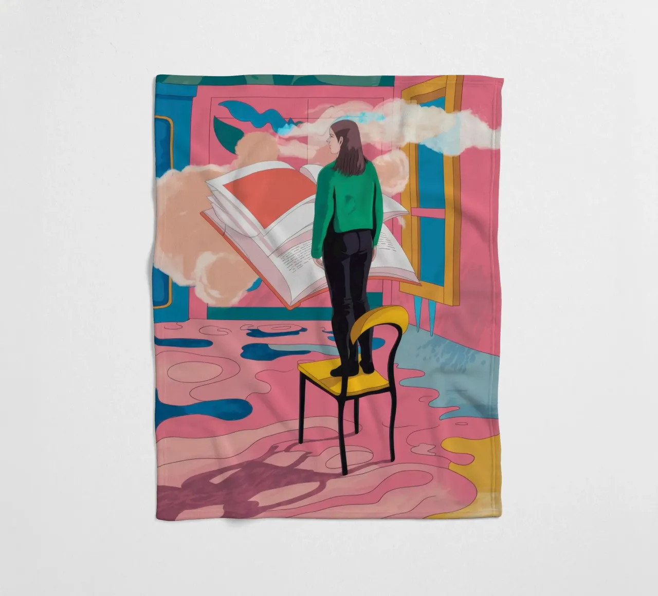 Chromatic Window Contemplation fleece blanket by Dream Gesso
